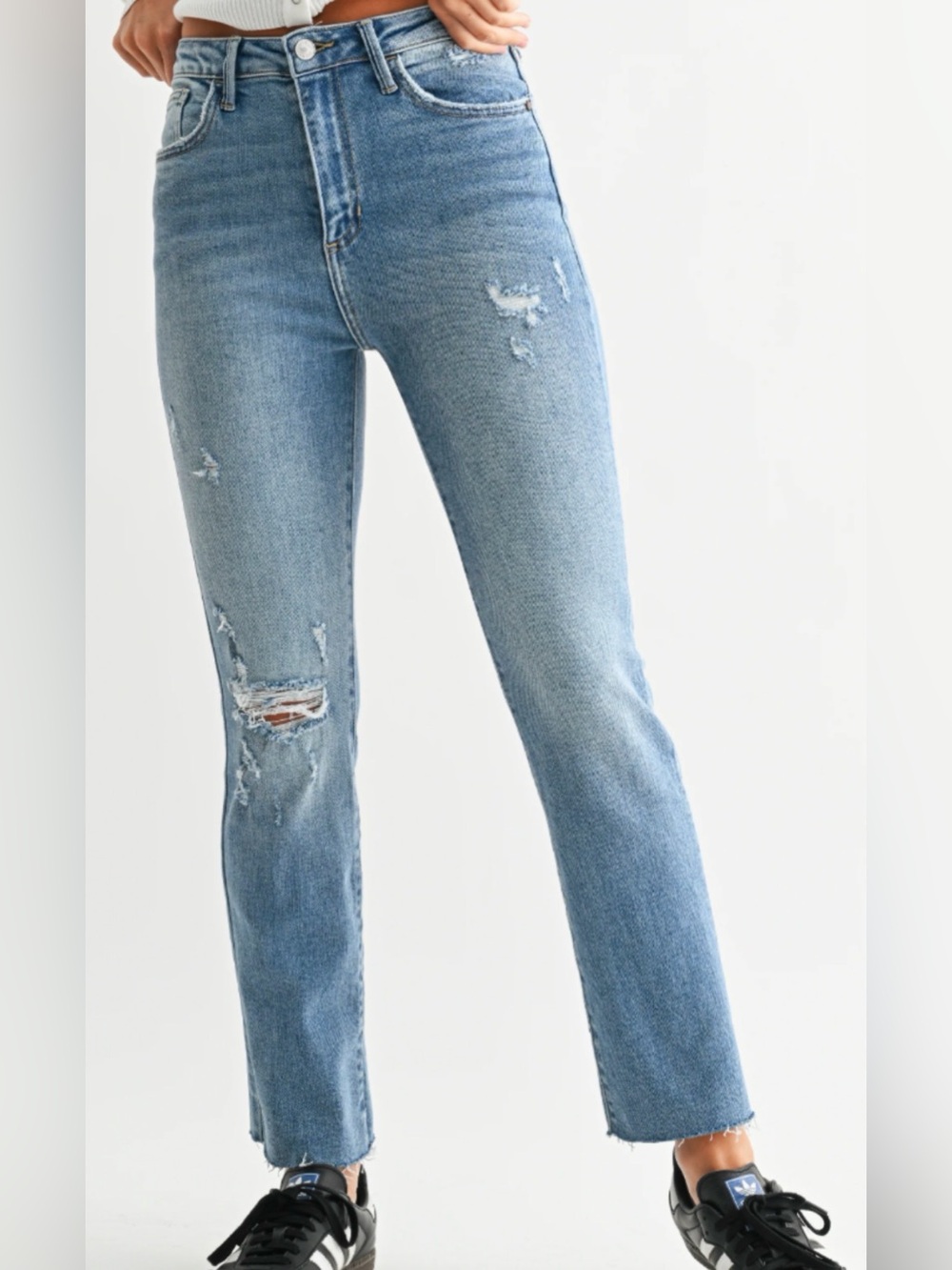 just black denim size 27 Classic High-Rise Straight Jeans in Light Blue